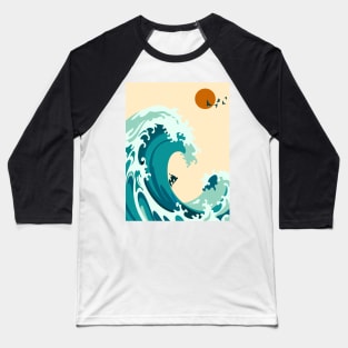 the waves at the beach side - illustration Baseball T-Shirt